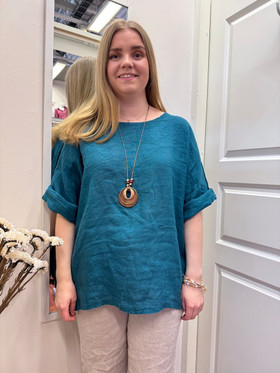 Silvia pellavapaita + koru petroolin sininen