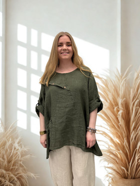 Tuulia pellavatunika khaki