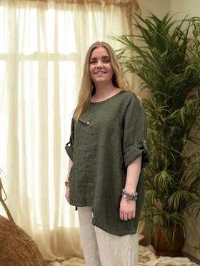 Tuulia pellavatunika khaki