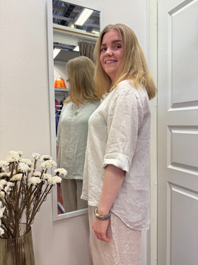 Varpu pellavapaita napilla beige M/L