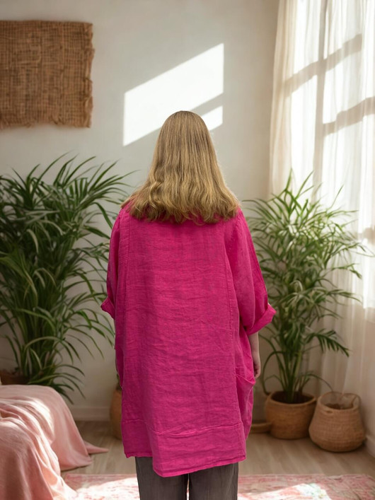 Venla pellavatunika pinkki