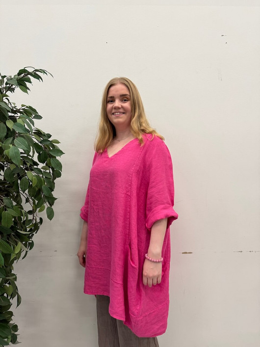 Venla pellavatunika pinkki