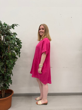 Vuokko pellavatunika pinkki