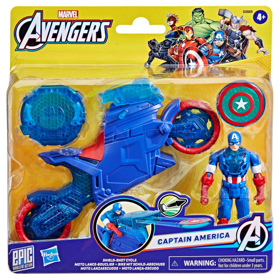 Avengers Captain America Turbo Cycle & Figure, 10cm