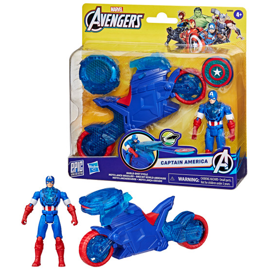Avengers Captain America Turbo Cycle & Figure, 10cm