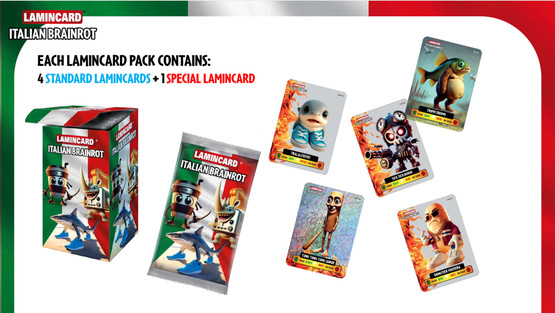 Italian Brainrot Lamincard Keräilykortit, 5kpl
