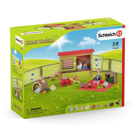 Schleich Kaninkoppi, tyttö ja eläinpoikaset 72160