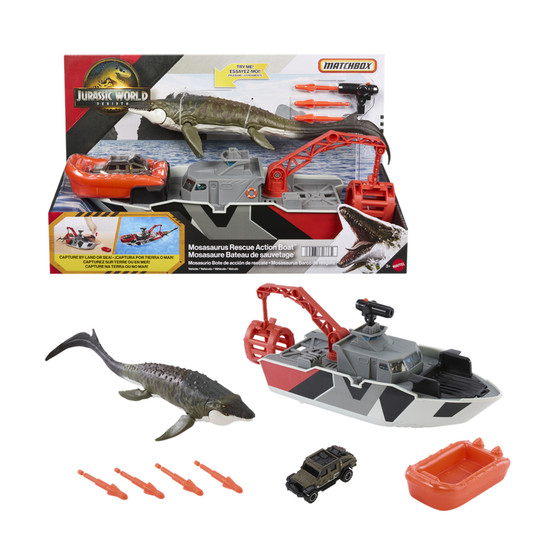 Jurassic World Rebirth Mosasaurus Rescue Boat