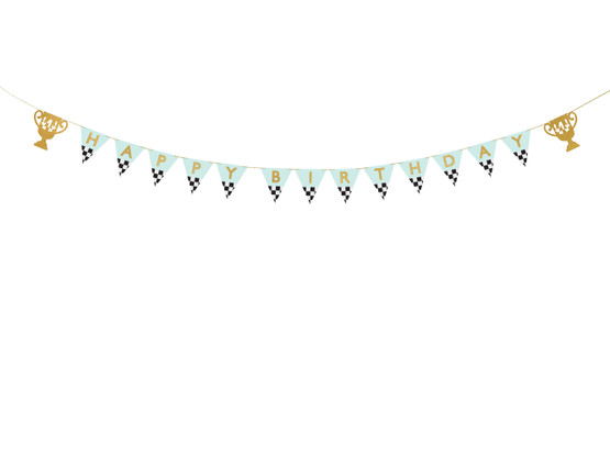 Banneri Happy Birthday, Kilpa-auto, 250cm