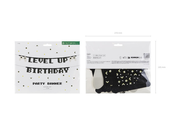 Banneri Level Up Birthday, 250cm