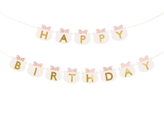 Banneri Happy Birthday, Kissa, 280cm