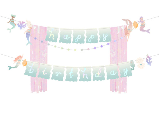 Banneri Happy Birthday, Merenneito, 130x100cm