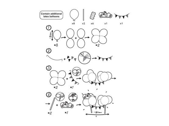 Ilmapallo Kakkukoriste Kilpa-auto