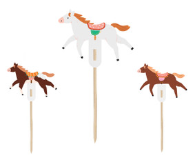 Kuppikakkukoristeet Hevoset, 6kpl