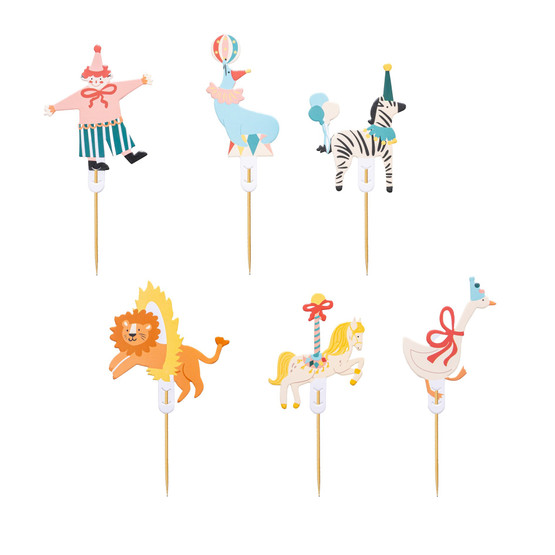 Kuppikakkukoristeet Sirkus, 6kpl