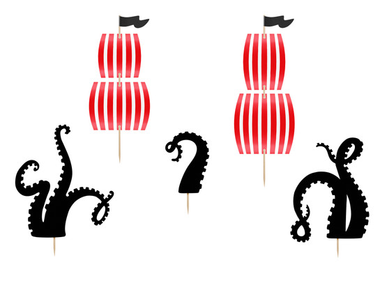 Kakkukoristeet Merirosvo, 5kpl