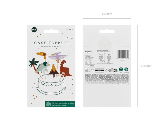 Kakkukoristeet Dinosaurus, 6kpl