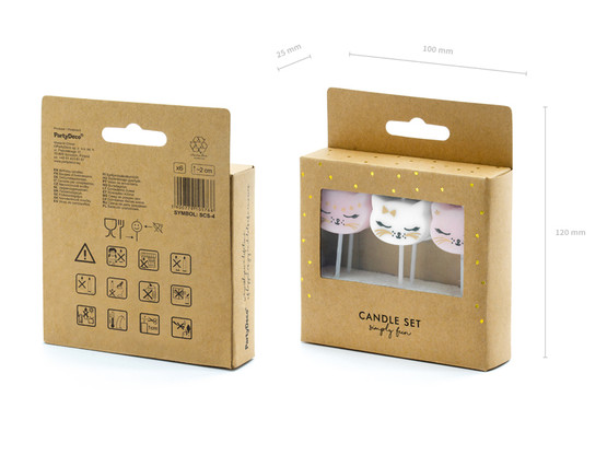 Kakkukynttilät Kissa, 2cm, 6kpl