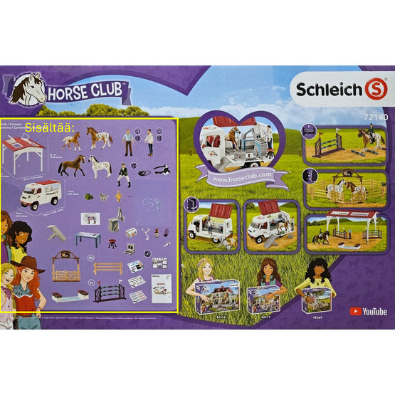 Schleich Ratsastuskilpailu ja eläinlääkärin auto 72140 - Second Hand