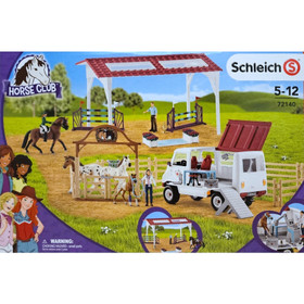 Schleich Ratsastuskilpailu ja eläinlääkärin auto 72140 - Second Hand