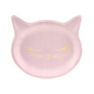 Pahvilautanen Kissa, Vaaleanpuneinen, 22x20cm, 6kpl