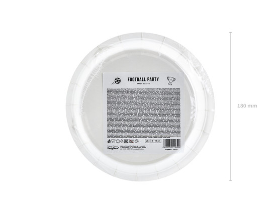 Pahvilautanen Jalkapallo, 18cm, 6kpl