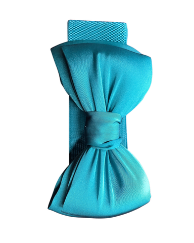 Tumma turkoosi satiinirusetti patellavyö