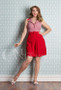 Punaruutu playsuit, shortsihaalarit