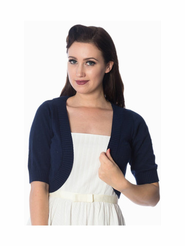 Tummansininen puolihiha bolero, pluskoot