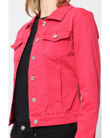 Vadelmanpunainen farkkutakki, pluskoot