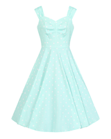 Elena Polka Dot. Mintunvihreä kellomekko