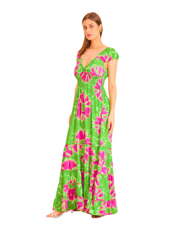 Värikäs bohomekko, pinkki/vihreä. One size