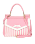 Suloinen käsilaukku, irroitettavalla olkahihnalla, pinkki ja sininen