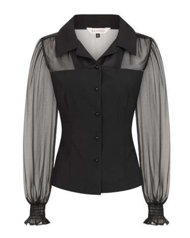  Bernice kauluspaita mustana