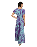 Saija mekko, Perhoshiha maksimekko, batiikkiväri, turkoosi/violetti