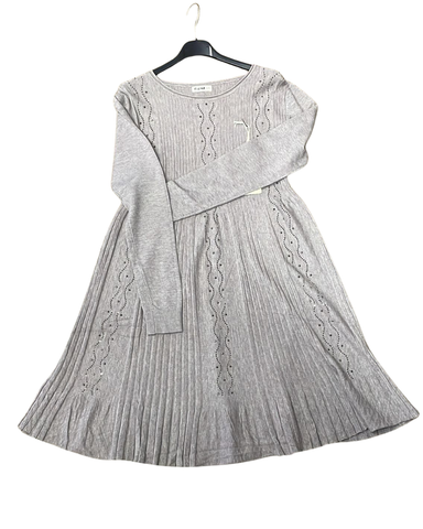 Bling.Koristeltu vaalea beige neuletunika, mekko 