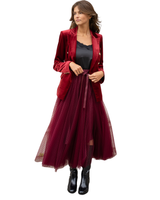 Bordeaux/ viininpunainen polkadot pitkä tyllihame