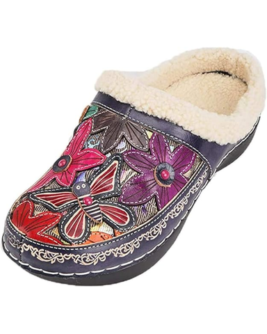 Laura Vitan sininen karvavuorellinen nahkapistokas