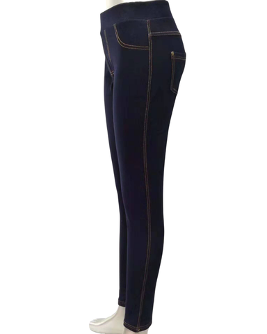  Sininen Farkku Leggins housut / Farkku yksityiskohdat.