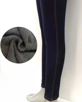  Sininen Farkku Leggins housut / Farkku yksityiskohdat.