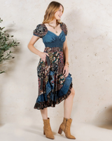 Boho Denim & Kukkapatchwork -mekko. 