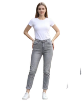 Joustavat harmaat kapealahkeiset stretch perusfarkut