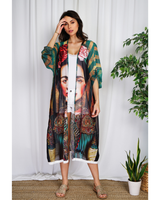 Frida Kahlo vihreä sifonkitakki