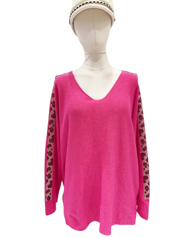 PLUS-KOON Leo glitter pitkän mallinen neulepusero