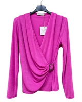 Yksivärinen, kietaisumallinen solkipusero, One size. Eri värejä