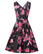 Grace, vintage-tyylinen Jive-mekko, musta vaaleanpunainen kukka