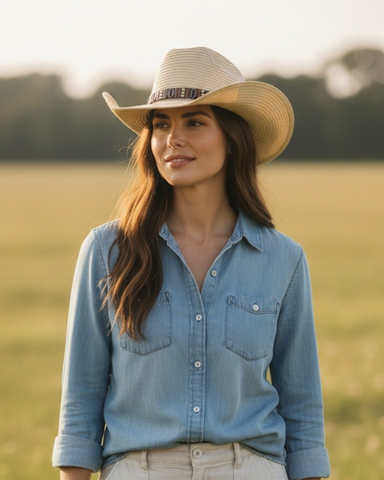 Western - tyylinen muotoiltava kesähattu