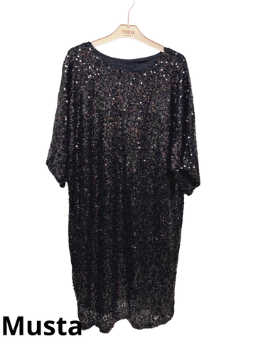 Hihallinen paljettimekko/tunika. Eri värejä. Plus koot!