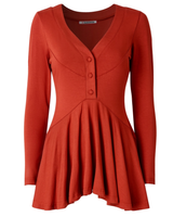 Valloittava poltetun oranssi hi-low nappitunika– tyyliä ja mukavuutta!