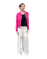 Fuksia ja khakivihreä joustava farkkutakki, slim fit!